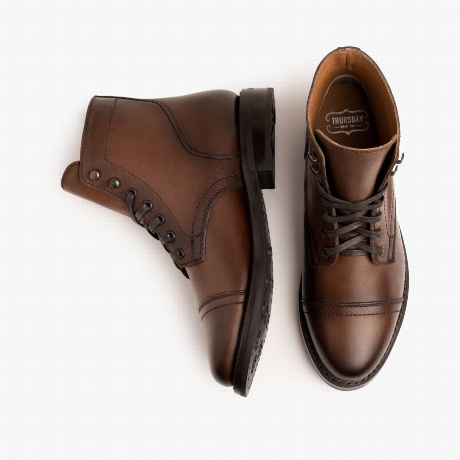 Thursday Boots Captain Fűzős Csizma Női Walnut | NSV9889DI