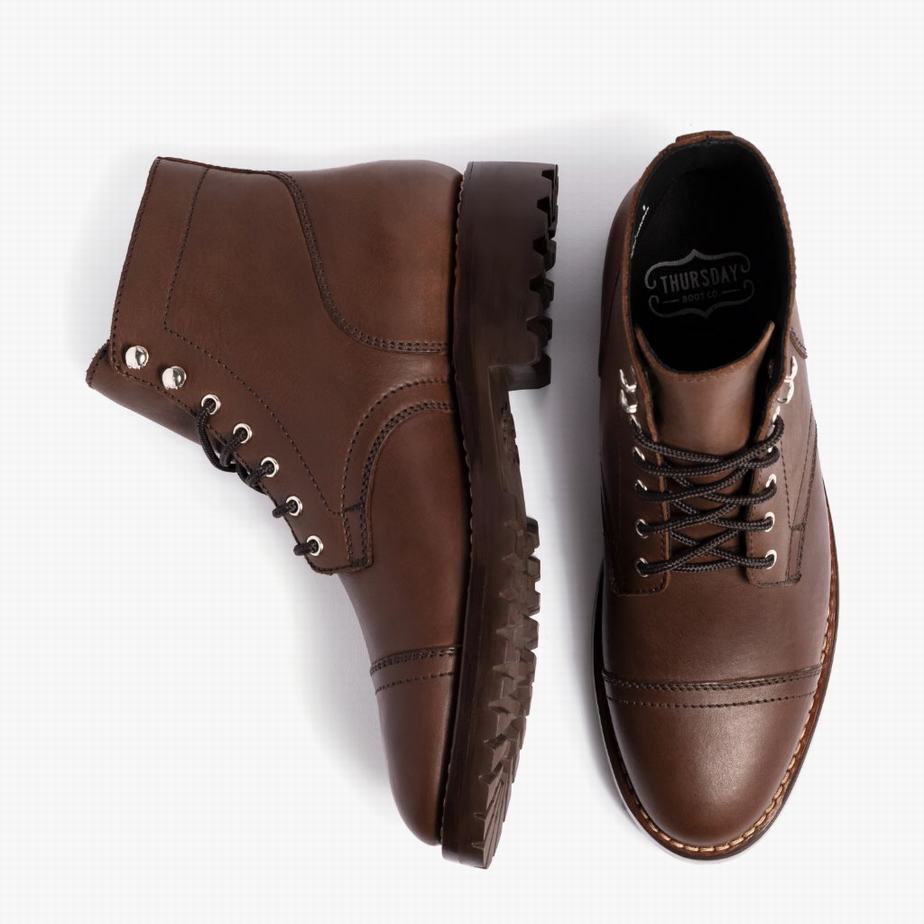 Thursday Boots Captain StormKing® Fűzős Csizma Férfi Csokoládé | EOG1191GU