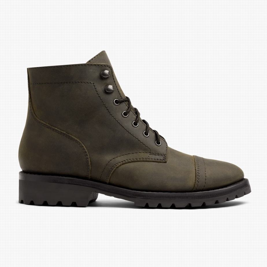 Thursday Boots Captain StormKing® Fűzős Csizma Férfi Sötétolivazöld | CUT6014AF