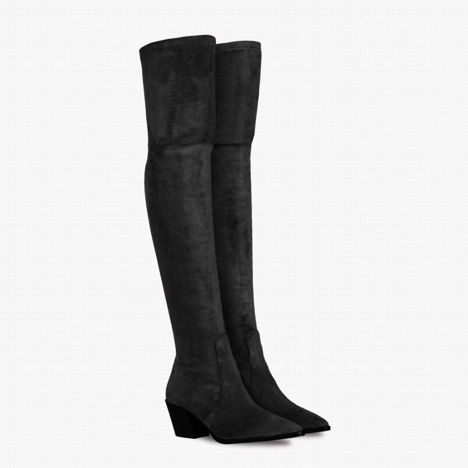 Thursday Boots Tempest Térd Feletti Csizma Női Fekete | BJX2998RY